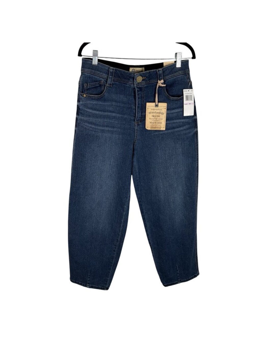 Democracy Women 6 Blue Denim “Ab”technology Skyrise Barrel Leg Jeans NWT